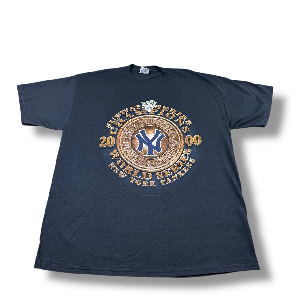 VTG Logo Athletic New York Yankees 2000 World Series Champions T-Shirt Adult XL